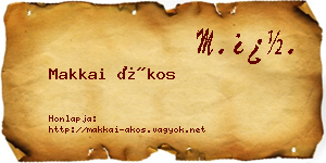 Makkai Ákos névjegykártya